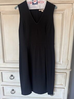 Banana Republic Black V-Neck Midi Sheath Dress
